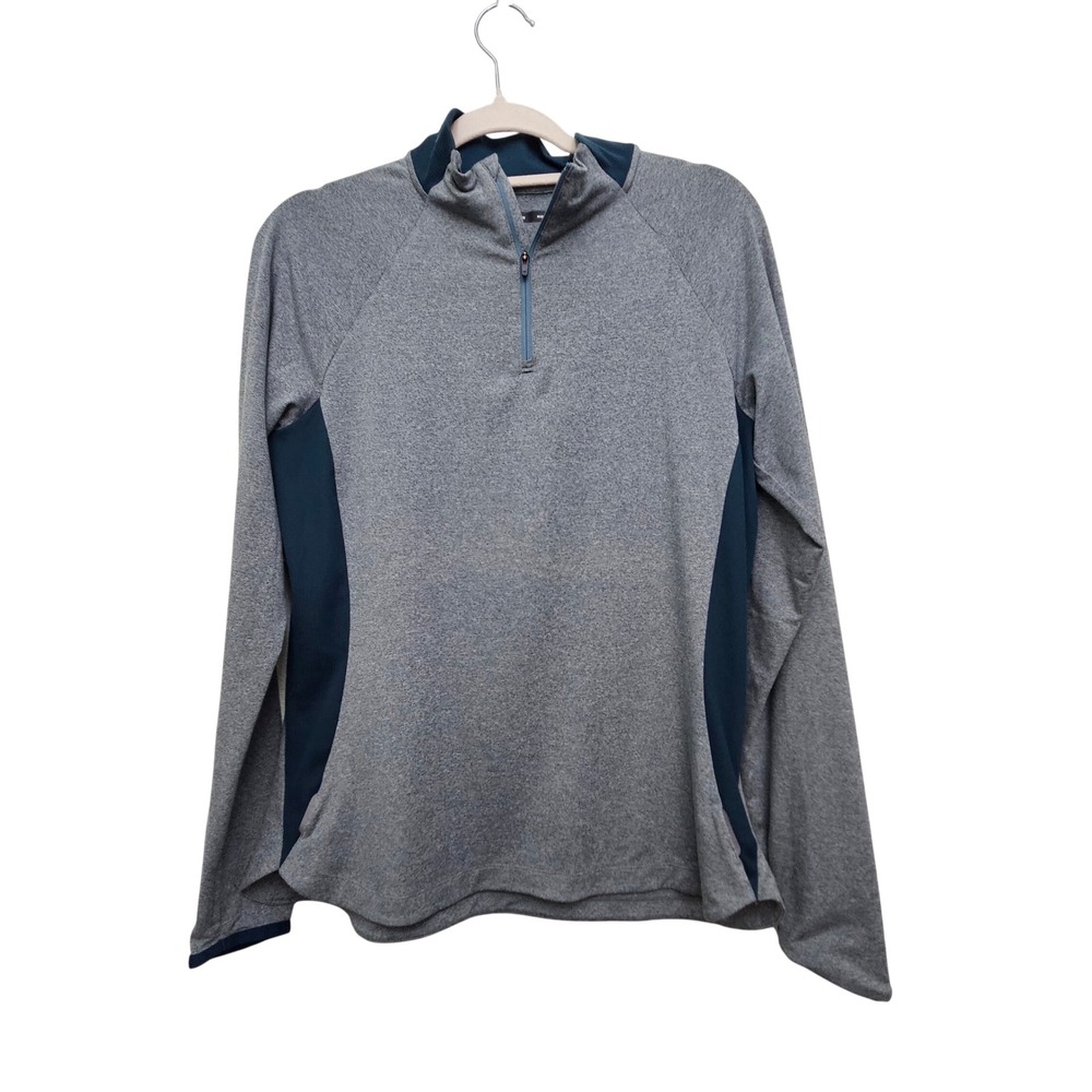 REI Co-op Pullover Womens L Gray Quarter Zip Thumbhole Hiking Active Gorpcore